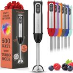 500 Watt with Turbo Mode, Detachable Base. Handheld Kitchen Gadget Blender